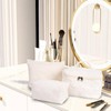 Sarrany White Quilted Makeup Bag, Cute Make Up Bag Organizer