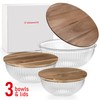 dokaworld Set of 3 Stackable Space-Saving Nesting Glass Salad Bowls