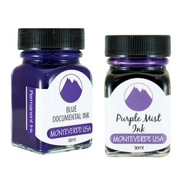 Monteverde 60ml Core Fountain Pen Ink Bottle (30ml Blue Documental Ink Bottle G309DU, 30ml Purple Mist Ink Bottle G309PM)