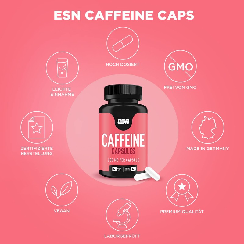 ESN Caffeine Capsules, Box of 120
