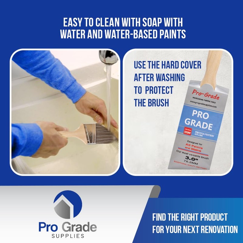 10 Pack Pro-Grade Premium Wall/Trim House Paint Brush Set Great