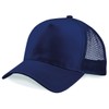 Plain Trucker Cap Mesh Back Baseball Cap Snapback - Navy