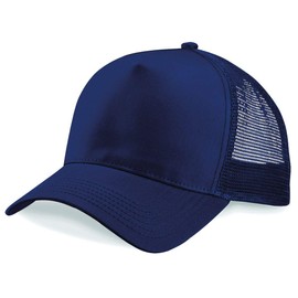 Plain Trucker Cap Mesh Back Baseball Cap Snapback - Navy