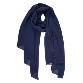 YOUR SMILE - Chales ligeros y transpirables, de color sólido, de gasa suave, a la moda, a prueba de sol, Azul marino, 27''x70''