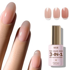 NAILOG All-in-One Gel Nail, 0.4 fl oz (12 ml), Transparent, Sheer Color, One Step, 3 in 1 (No Base or Top Required) UV/LED Compatible, Long-Lasting Dull Rose Type