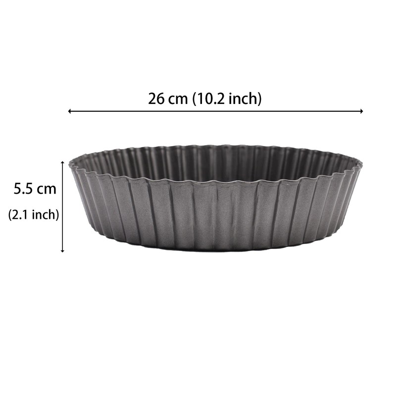 GRANDWISH 2-Piece Deep Pie Tin, Loose Bottom Pie Dish, Nonstick