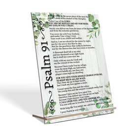 Putuo Decor Psalm 91 Scripture Desk Stand Faith-Inspired Christian Decor Inspirational Tabletop Sign 11.4x8.6 Inches