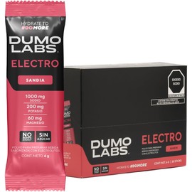 DUMO ELECTRO Electrolitos Orales en polvo sin azucar Suplemento Deportivo Premium para Hidratación con Sodio, Potasio y Magnesio Electrolitos para Energía, Rendimiento y Recuperación Sandia 30 Porciones (30 pack, Sabor Sandia