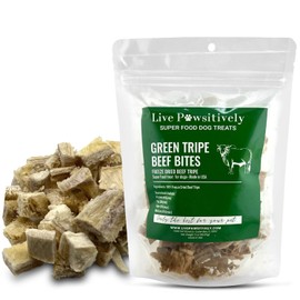 Live Pawsitively Freeze Dried Dog Food Booster /treat Green Tripe Beef Bites, Live Pawsitively