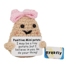 Qyqkfly 1 or 2 Mini Cute Funny Positive Life Potato Creative Crotchet Item Birthday Christmas Girls Boys Gift Party Decor (Pink Mini Potato)