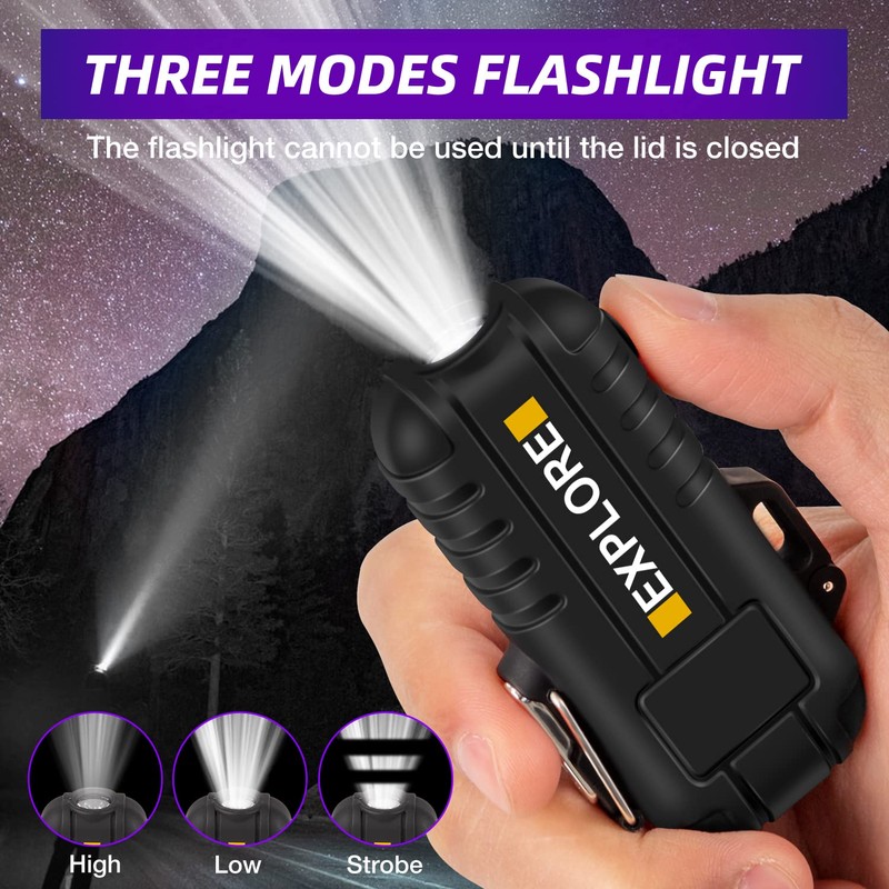 LcFun Waterproof Electric Dual Arc Lighter USB Type C Rechargeable
