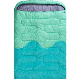 Sleeping Bag - Double Camping Sleeping Bags 2 Person for Adults Kids Boys Girls for Hiking Backpacking - Warm Cold Weather Lightweight Portable with Compression Bag for Indoors Outdoors Activities