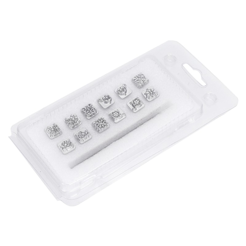 12Pcs Stamping Punch Tool Tang Dynasty Flower Design DIY Vegetable