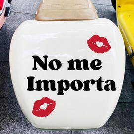 Red Lips Words Wall Stickers, No Me Importa Stickers, Self-Adhesive Vinyl Wall Art Decals for Home Living Room Bedroom Girly Women's Teens Apartment Red Room Decor