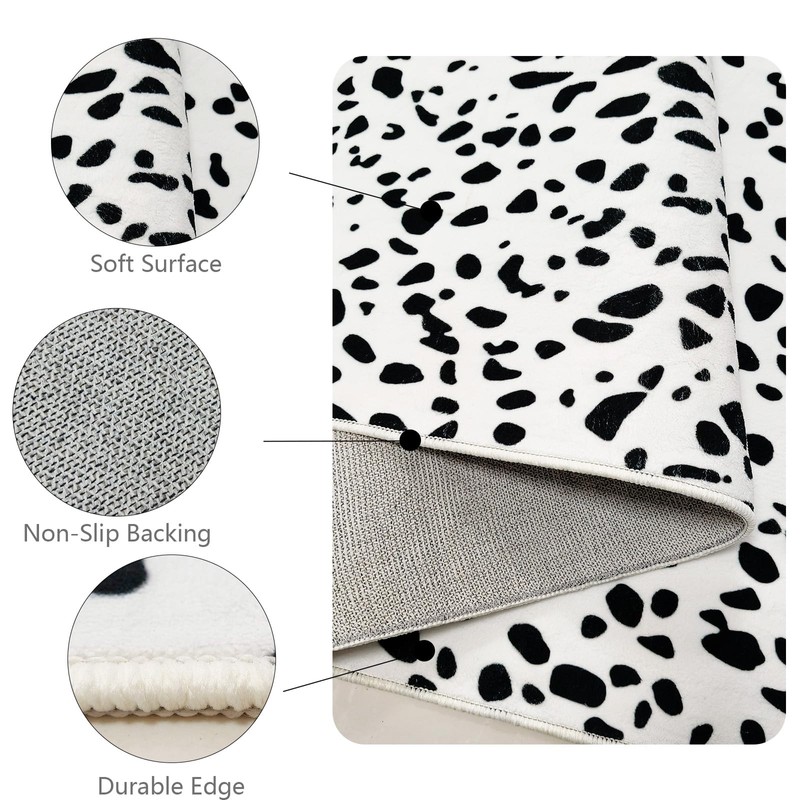 USTIDE Modern Leopard Print Area Rug 6'x9' Machine Washable Animal
