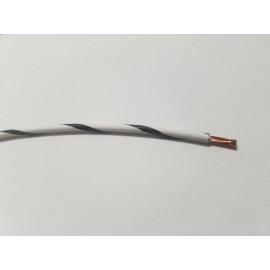 ACDC 14 AWG  GAUGE GXL AUTOMOTIVE HIGH TEMP COPPER WIRE 25 FT WHITE / BLACK   STRIPE