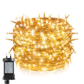 T Tersely 50M/500LED AU Plug String Fairy Lights, SAA Approved 31V Low Voltage 8 Lighting Modes, Timer Function, Indoor Outdoor Warm White Lamp for Christmas Tree Party Wedding Garden