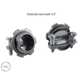 Mml&Go Conector uso rudo tipo abrazadera metálico ½”, 10 piezas alta resistencia, cuerda de 1/2” o 13mm, ideal para instalaciones eléctricas en aplicaciones residenciales, comerciales e industriales