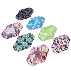 7 Piezas de Toallas Sanitarias de Tela Reutilizables, Almohadillas Menstruales de Tela de bambú Lavables, Servilletas de Tela para Mujer, Almohadillas Ligeras para Incontinencia