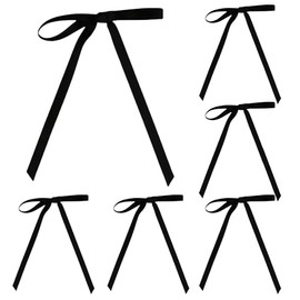 Meseey 50 Pcs 5 x 7 Inch Black Grosgrain Ribbon Bows with Twist Tie Gift Bows for Gift Wrapping, Crafts, Parties (Black,Width of 3/8")