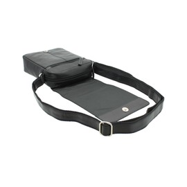 VISCONTI Compact Leather Messenger/Travel Bag S7 Black