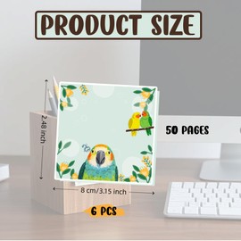 4 Pads Funny Bird Sticky Notes,Funny Animal Sticky Blank Space Notepad,Parrot Scratch Notepad,Animal Lover Gifts for Office Home School Decor Accessories (6pcs)