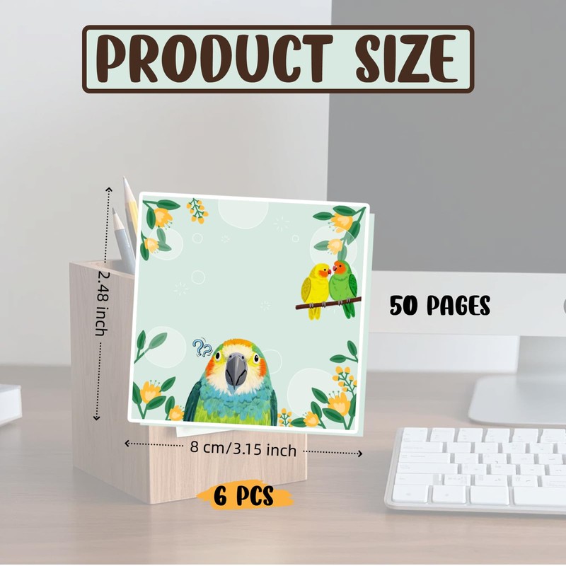 4 Pads Funny Bird Sticky Notes,Funny Animal Sticky Blank Space