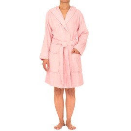 TowelSelections Womens Robe, Hooded Cotton Bathrobe, Terry Cloth Robes for Women X-Large Parfait Pink