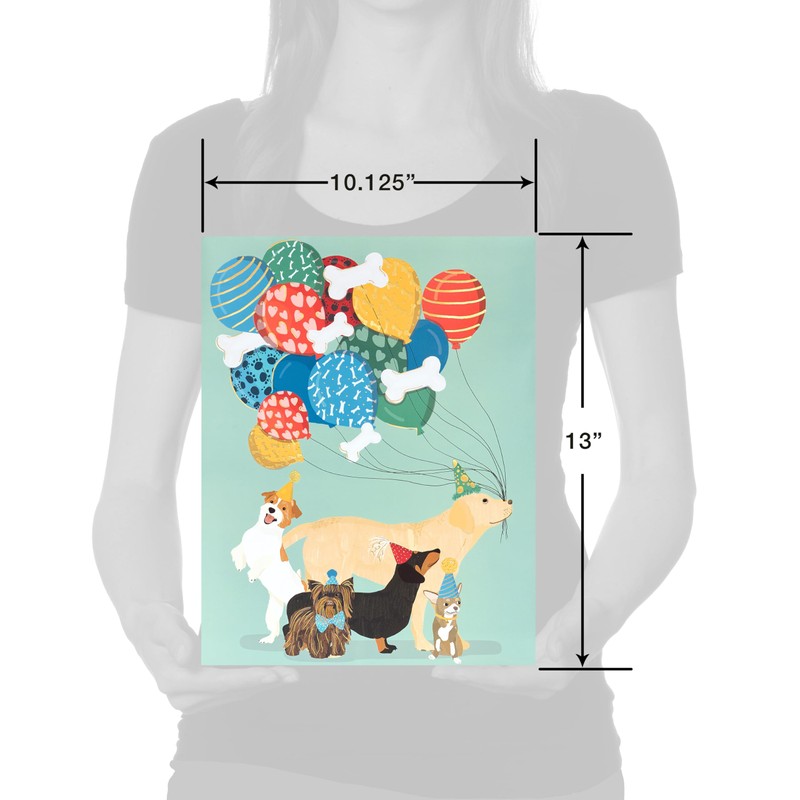 Papyrus 13" Large Gift Bag (Dogs with Balloons) for Birthdays