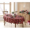 Newbridge Holiday Spruce Plaid Christmas Fabric Tablecloth, Holly, Evergreens, Acorn