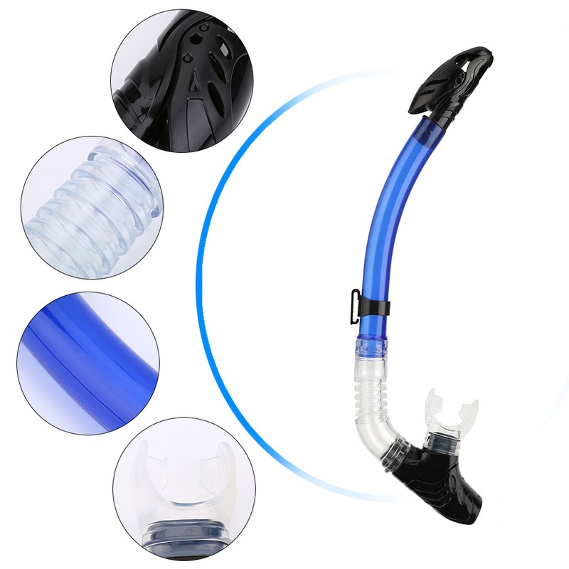 Full Dry Breathing Tube with Comfortable Silicone Mouthpiece and Single