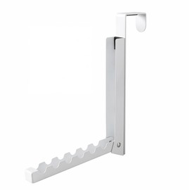 VIAV Design Türhaken für Kleidung, faltbar, über der Tür, Wäscheständer mit 6 Rillen zum Aufhängen von Kleidung, Handtuchhalter für Kleidung, Mantel, hinter der Badezimmertür, 1 Stück (weiß)