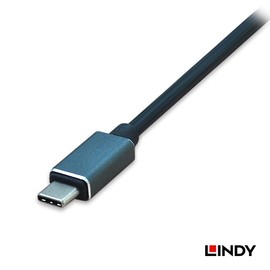 LINDY USB3.1 TypeC-Gigabit LAN/USB Type A 3-Port Hub Adapter (Model Number: 43177)
