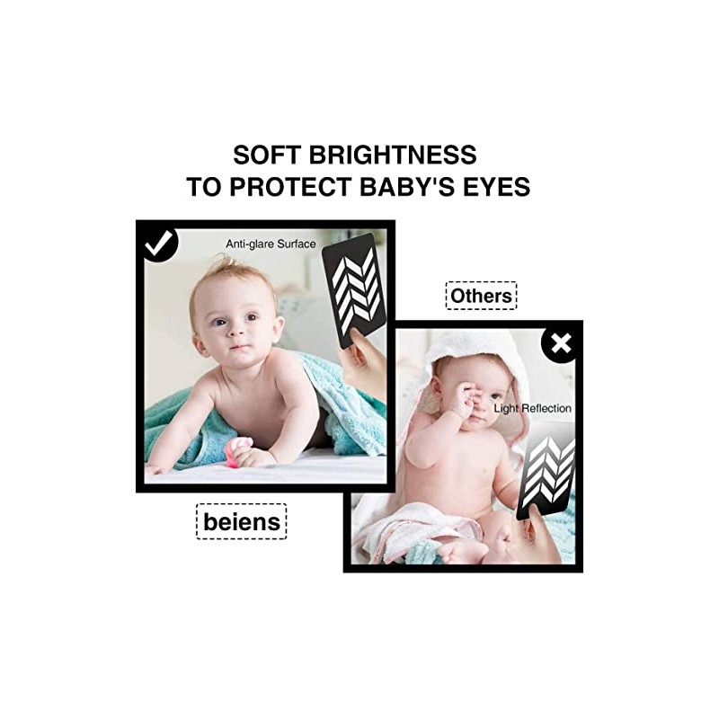 beiens High Contrast Baby Flashcards, Black White Color Newborn Brain