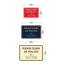 Classic Framed Please Clean As You Go Sign (Black) - Medium