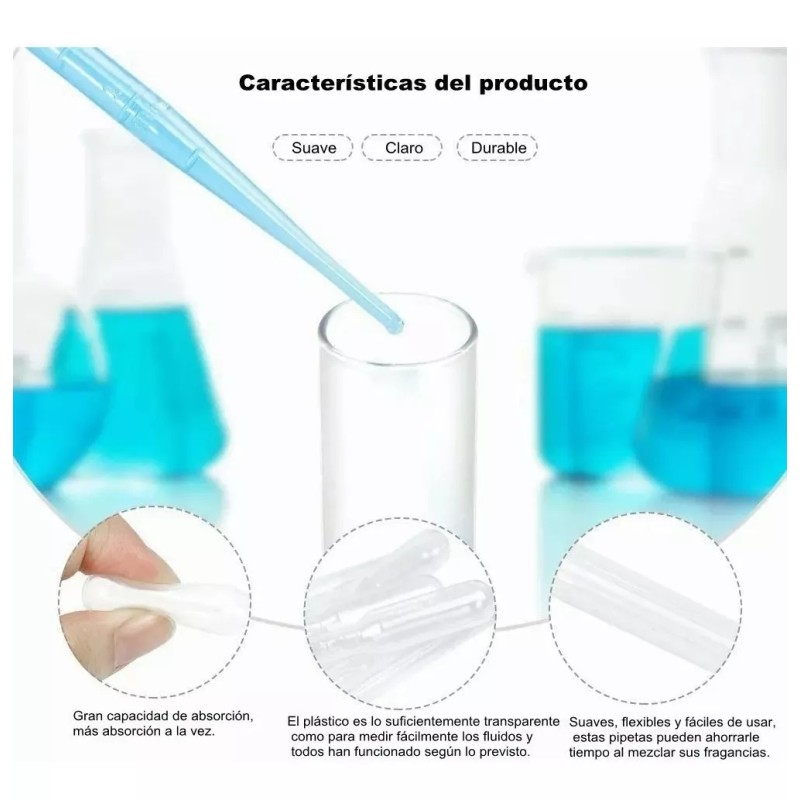 Nicolasa Pipetas Gotero Plásticas Transferencia Desechable 3ml 100pza
