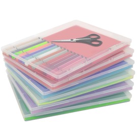 A4 Clear Portable Project Case, 6 Pack Plastic File Box, Document Case & Scrapbook Paper Storage, Photo Storage Containers, Protectors for Magazines, Stamps, A4 Scrapbook Organizer(12"x8.8"x0.87")