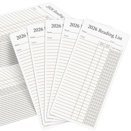 Skyygemm 12 Pcs 2026 Reading List Bookmark 4 x 8 Inch Book Tracker Reading Log Bookmark Review Annotation for Christmas Book Lover Women Men Student Teacher Literary Gift Library School Accessories