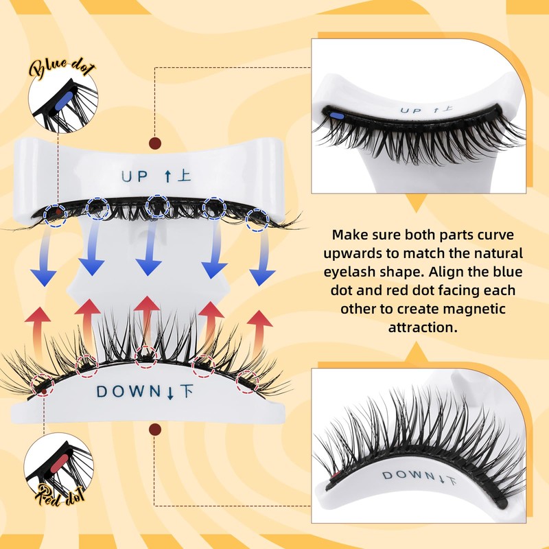 QUEWEL Magnetic Eyelashes, Reusable No Glue Needed Magnetic Eyelashes Kit