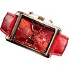 JMW TOKYO Men's Square Wristwatch, Red & Rose Gold, Square,