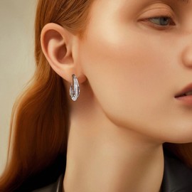 Lymphatic Activity Hoop Earrings, Mesh Oval Earrings for women, Lymphatic Activity Hoop Acupuncture Therapy Earrings, Fashion Jewelry Gift for Women (Gold, One Size)