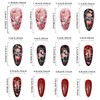 24Pcs Valentines Nails Press on Nails Medium Almond Nails Red