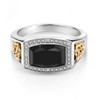 Gem Stone King 4.51 Cttw Black Onyx and White Lab