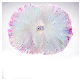 Hrlace Pack of 2 Cheerleading Pompoms Professional Cheerleader Pom Poms Plastic Hand Flowers Colourful Cheerleading Pom Poms with Handle for Sports Competition Cheer Dance Party White 2# 3.5 Inches 21