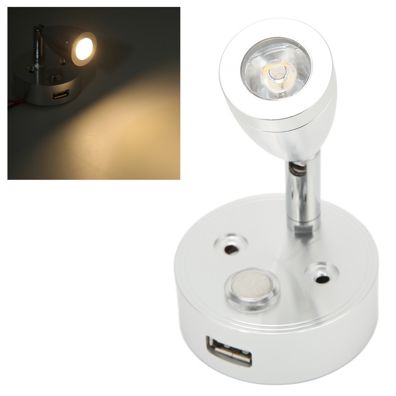 10V‑30V RV Reading Light LED Spotlight Bedside Lamp 3500K Warm