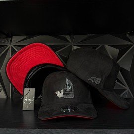 Campeche México SnapBack Hat-black/red suede