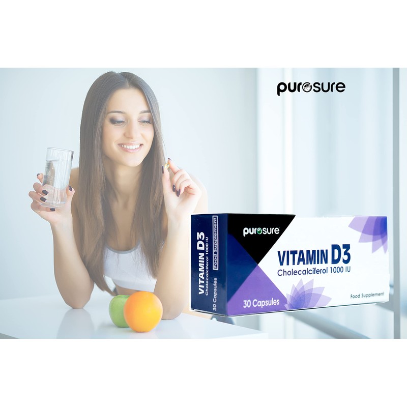 Vitamin D3 1000 IU - 30 Capsules - High Potency,