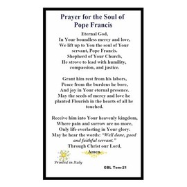 Gifts by Lulee, LLC A Prayer for the Pope Praying Card His Holiness Pope Francis Laminated