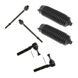 EIOFEVY Front 6pc Steering Kit Bellows Boots Inner Outer Tie Rods for Chevy for Silverado 1500 4.3L/4.8L/5.3L 99-06 & 6.0L 03-06,for GMC for Sierra 1500 4.3L/4.8L/5.3L 99-06 & 6.0L 01-06 Truck