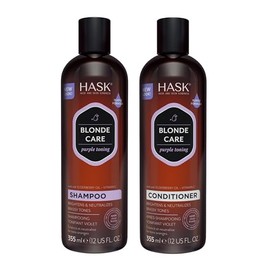 HASK Set De Champú Y Acondicionador Blonde Care Para Cabello Rubio  Sin Sulfatos, Sin Gluten, Vegano, Seguro Para El Color  355 Ml Cada Uno